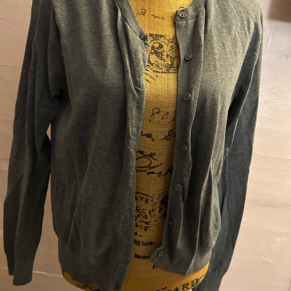 Women's Green Cardigan Sweater